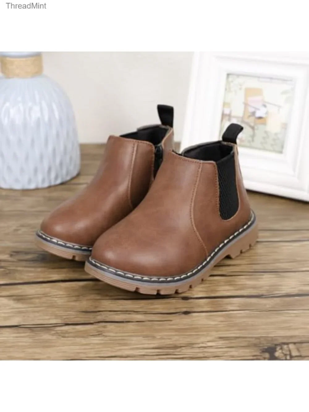 Toddler Girls Boys Combat Ankle Boots Waterproof Faux Leather Chelsea Fall